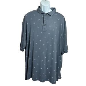 Men's Ben Hogan Performance Golf Polo Shirt Sz 3XL Blue Palm Tree Print Athletic